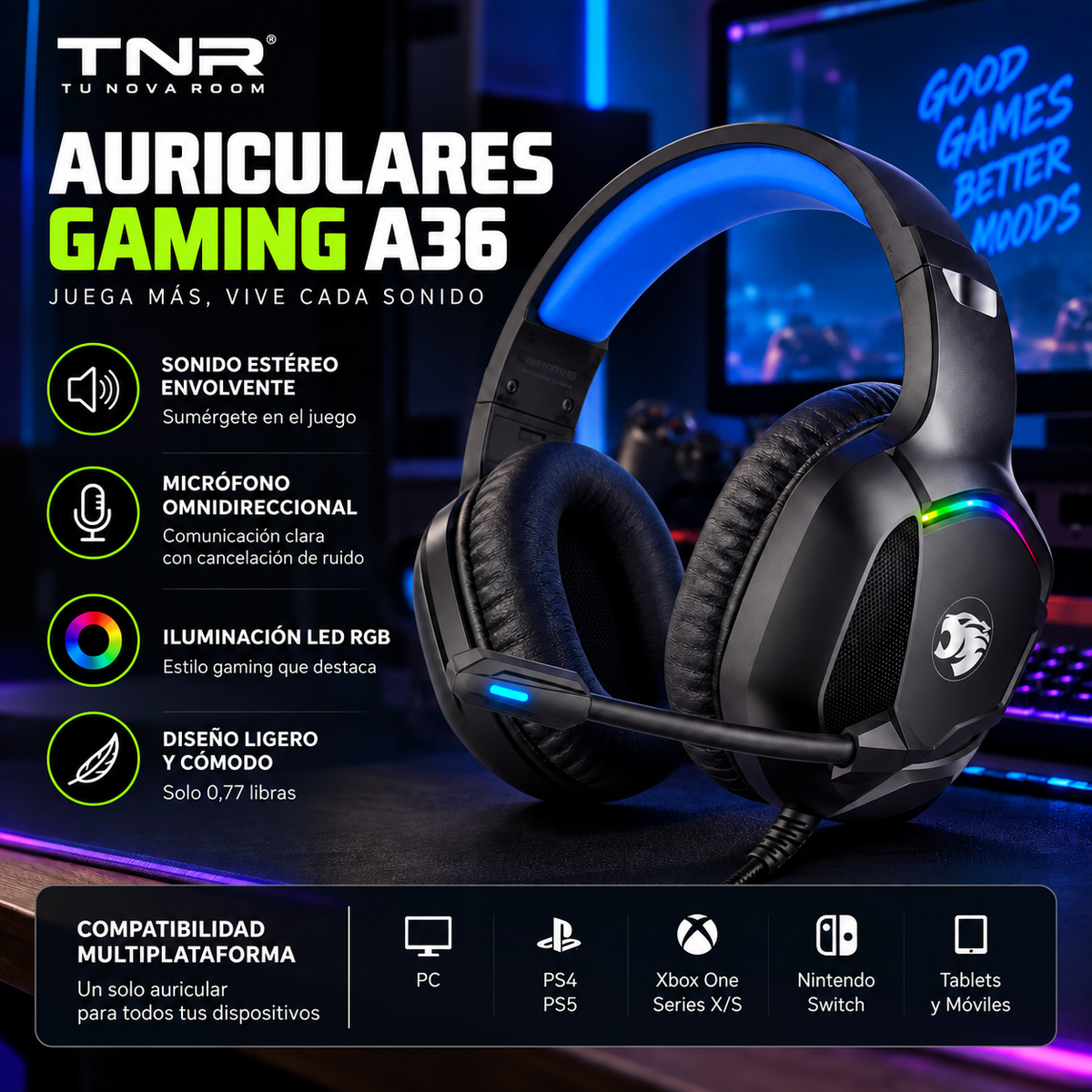 Auriculares Gaming A36